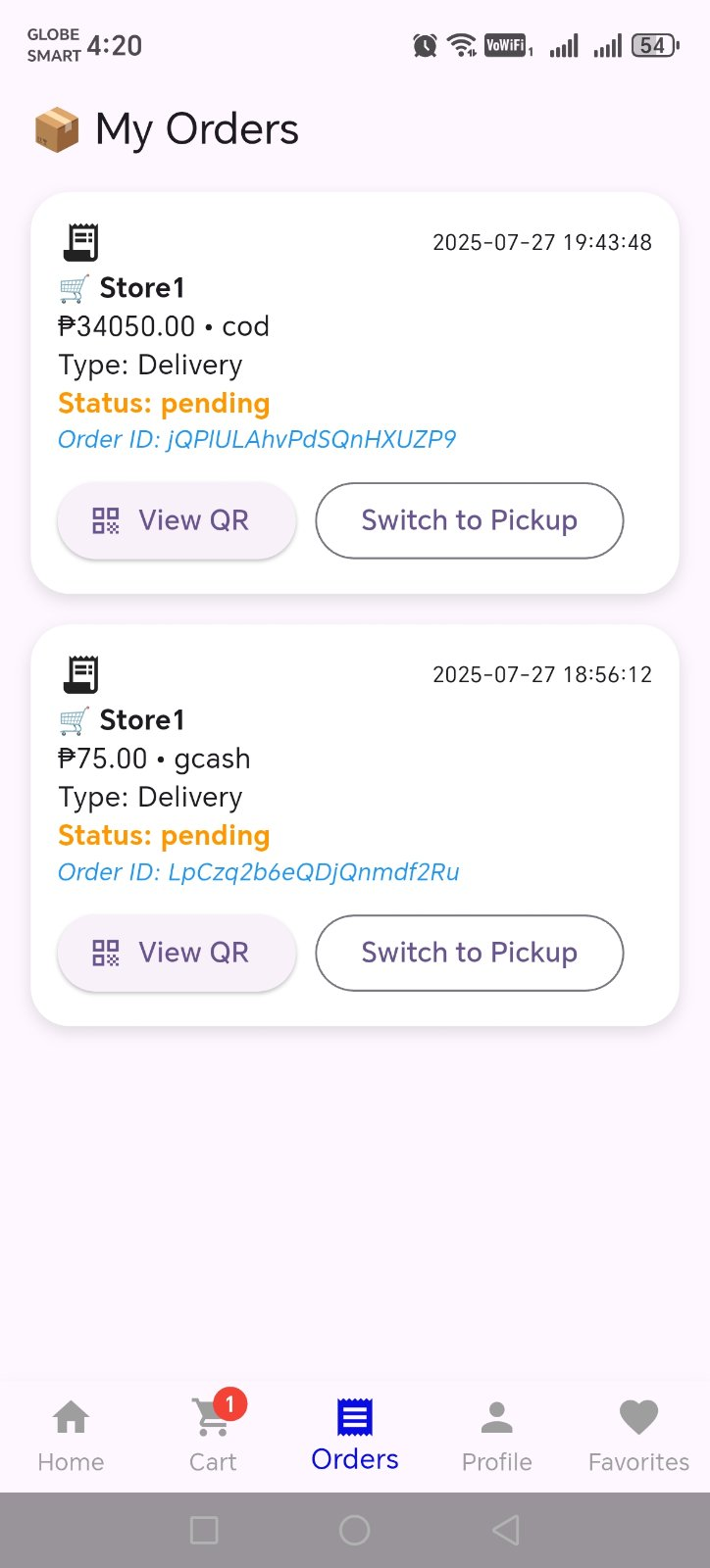 Order History